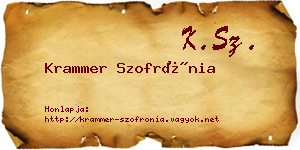 Krammer Szofrónia névjegykártya